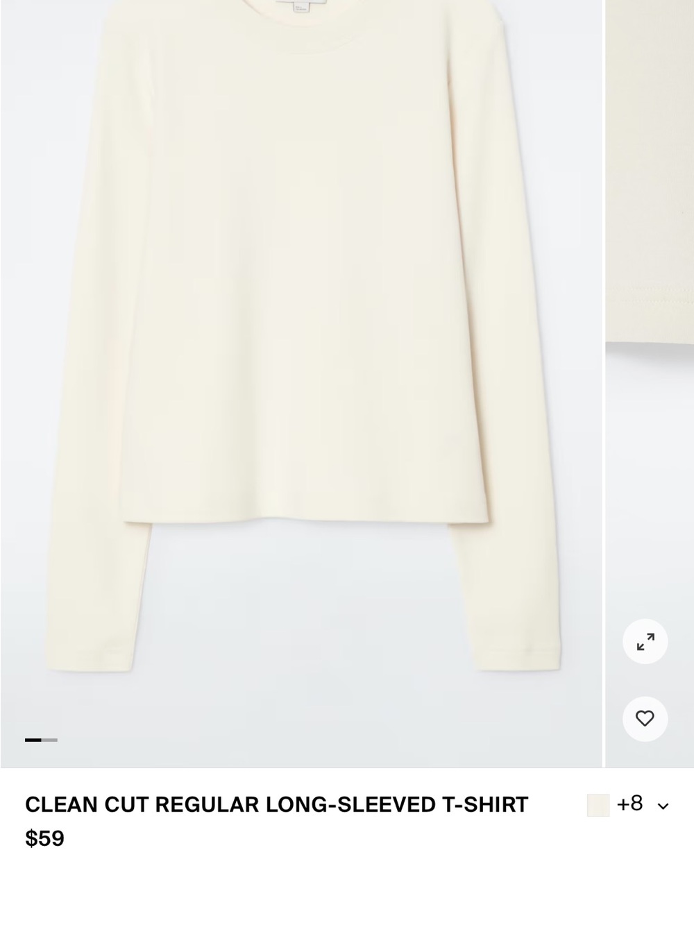 MWT Cos   L. Clean Cut Long-Sleeve Tee in Cream
